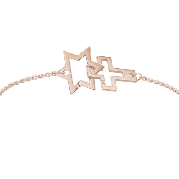 Bracelet kalligraphe Sainte Croix et Magen David