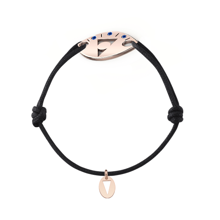 3e oeil or rouge & saphirs bleu collection 3e oeil AARON KALI -Bracelet, collier - homme-femme - personnalisable ©AARON KALI
