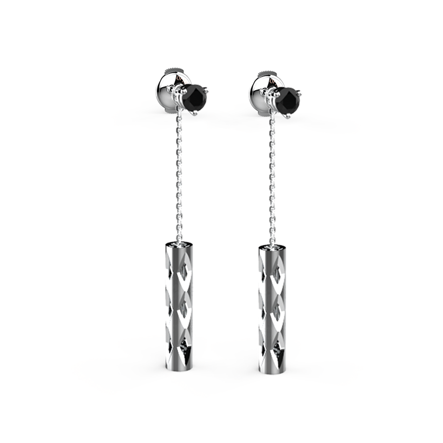 Boucle d'Oreille Totem Diamant Noir