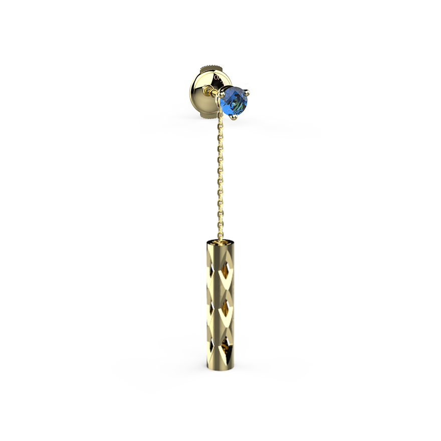 Boucle d'Oreille Totem Saphir Bleu