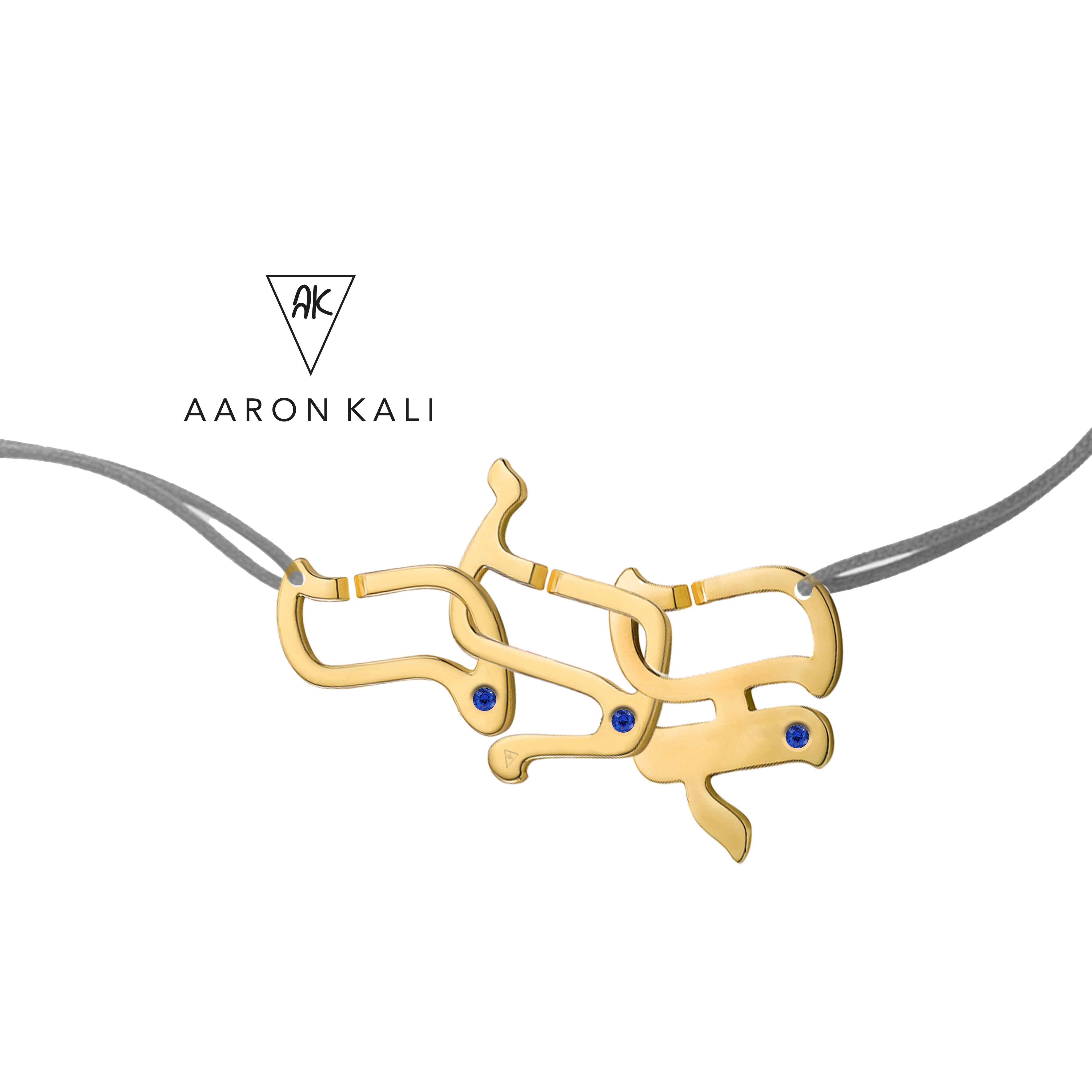 Bracelet personnalisé 3 Kalligraphes – Aleph • Lamed • Youd – Prénom Élie