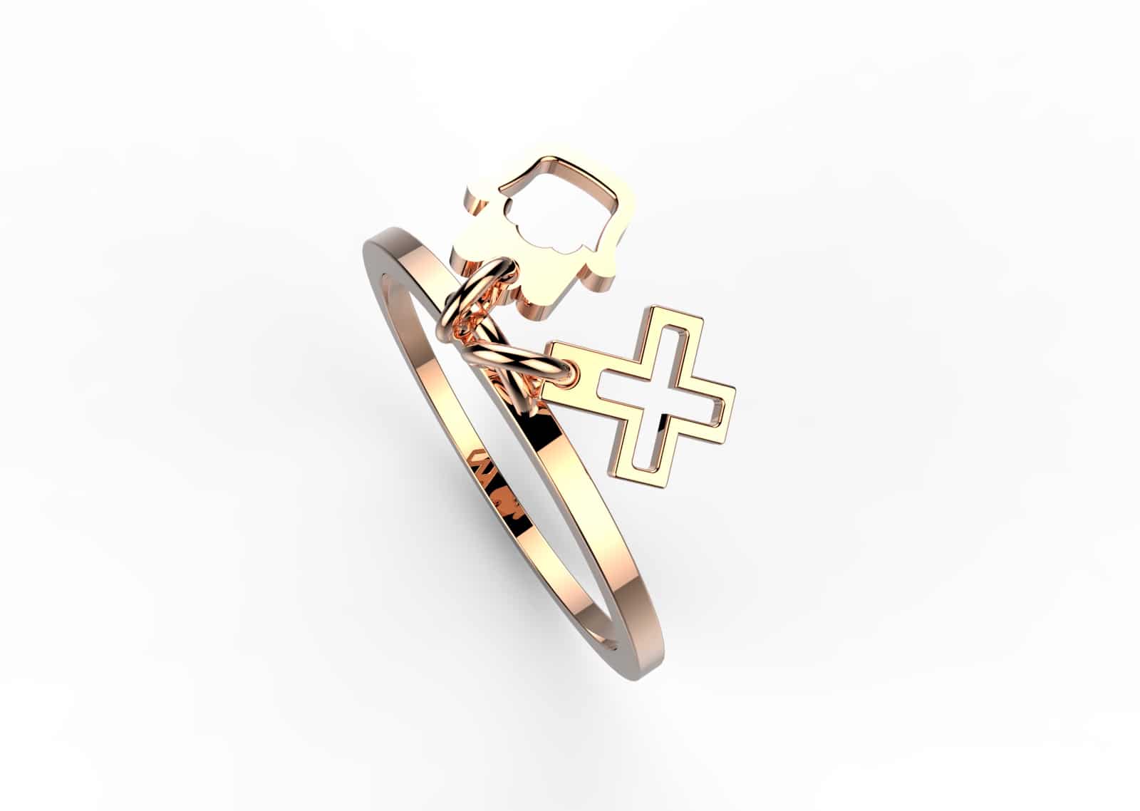 Bague Sainte Croix et Main de Fatma