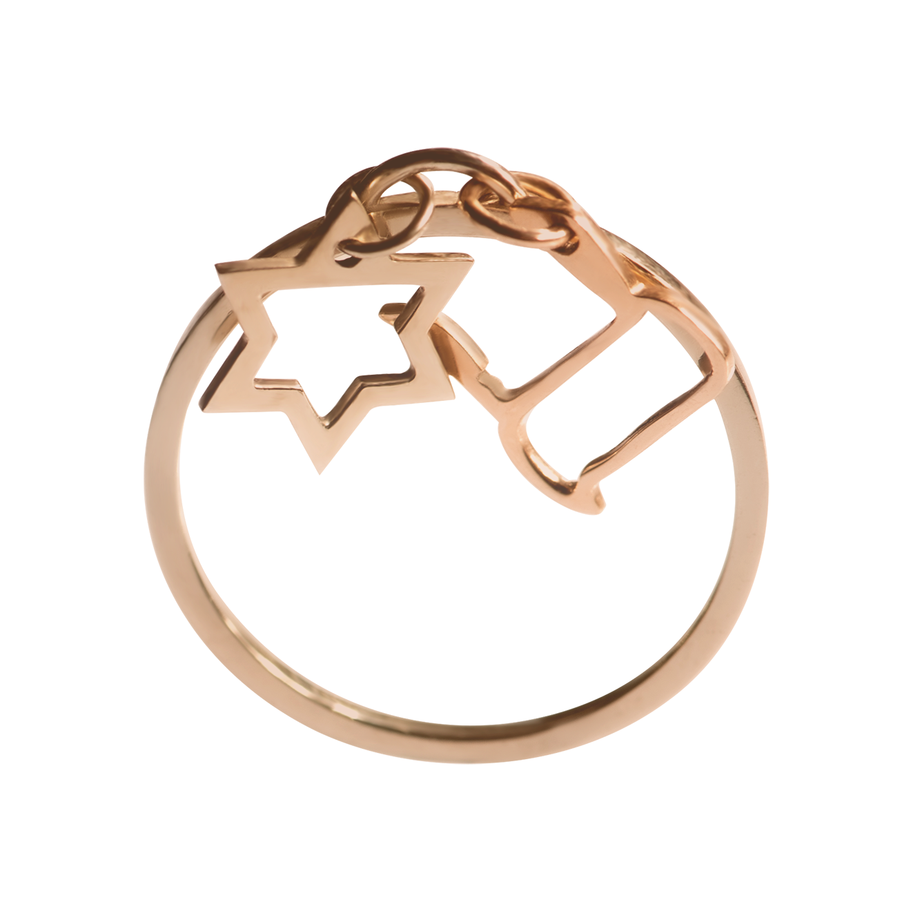Bague Reth et Magen David Or 18 carats