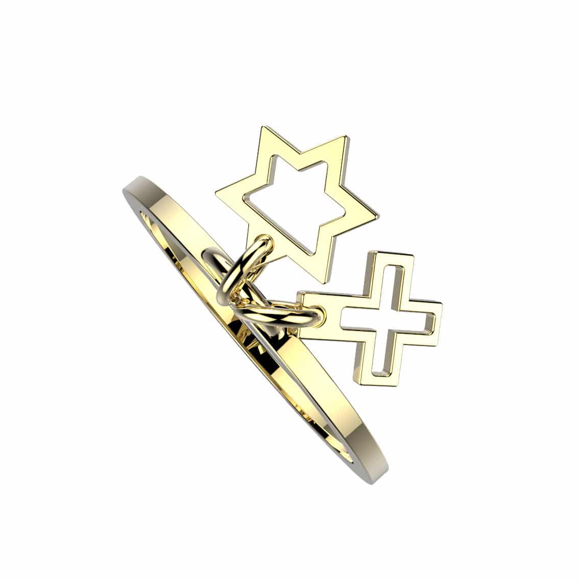 Bague Magen David & Sainte Croix