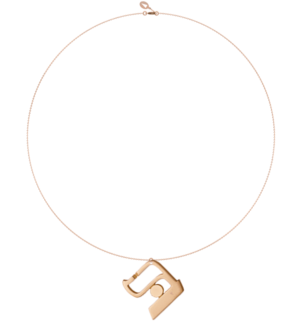 L02R - Collier pendentif BETH- lettre hebraïque - Or 18k ©AARON KALI