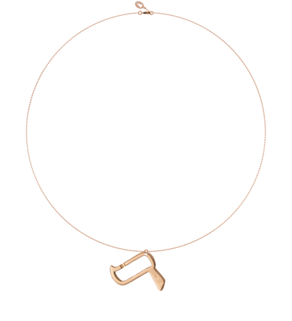 L05R- Collier pendentif DALETH- lettre hebraïque - Or 18k ©AARON KALI