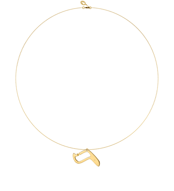 L07J - Collier pendentif vav - lettre hebraïque - Or 18k ©AARON KALI