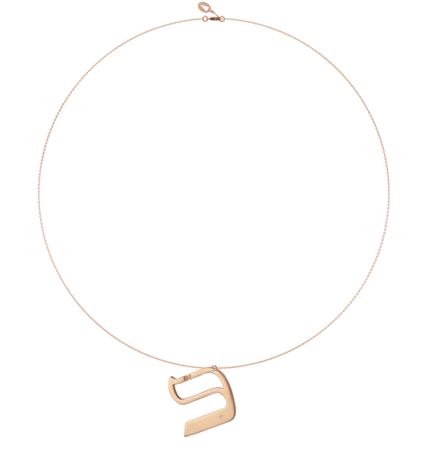 L13R - Collier pendentif RAPH - lettre hebraïque - Or 18k ©AARON KALI