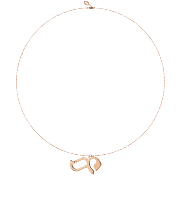 L15R - Collier pendentif MEM - lettre hebraïque - Or 18k ©AARON KALI