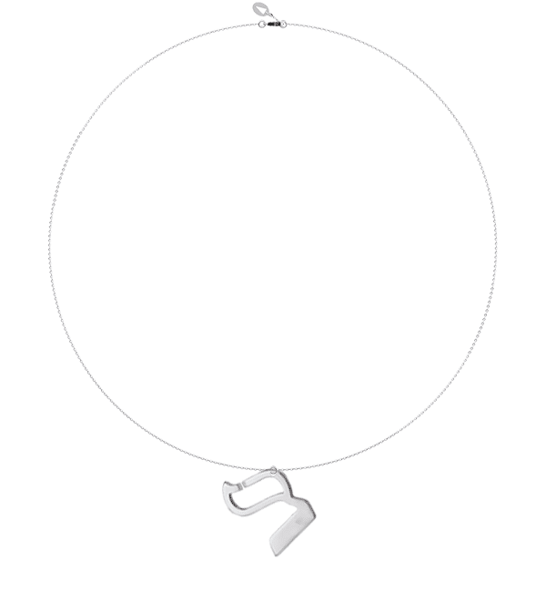 L16G- Collier pendentif NOUN - lettre hebraïque - Or 18k ©AARON KALI