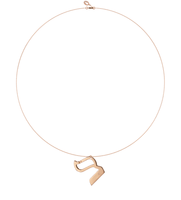 L16R - Collier pendentif NOUN - lettre hebraïque - Or 18k ©AARON KALI