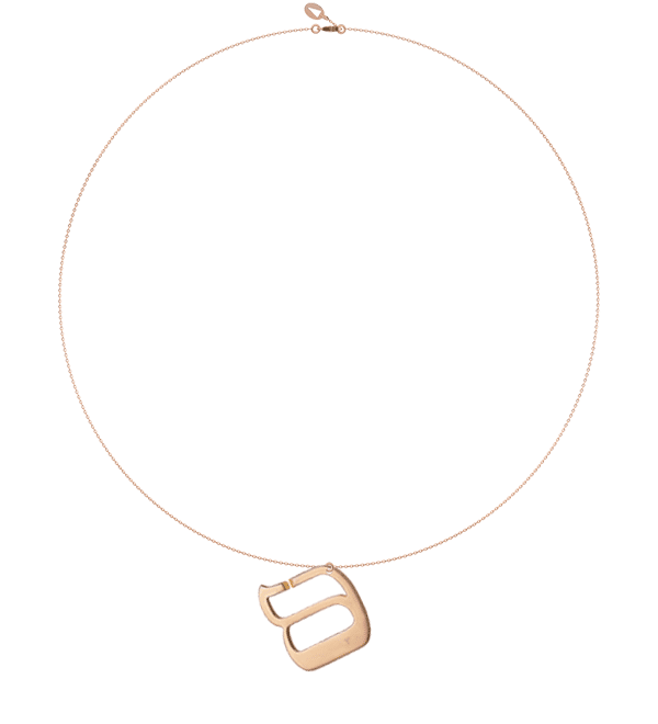 L17R - Collier pendentif SAMECH - lettre hebraïque - Or 18k ©AARON KALI