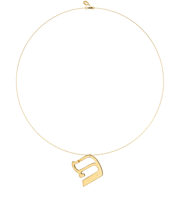 L20J - Collier pendentif FEH - lettre hebraïque - Or 18k ©AARON KALI
