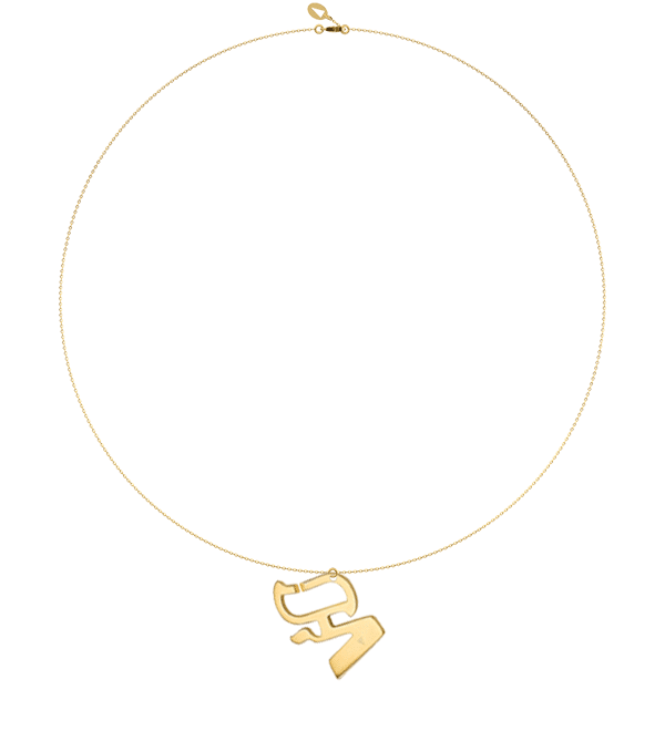 L21J - Collier pendentif TSADIK - lettre hebraïque - Or 18k ©AARON KALI