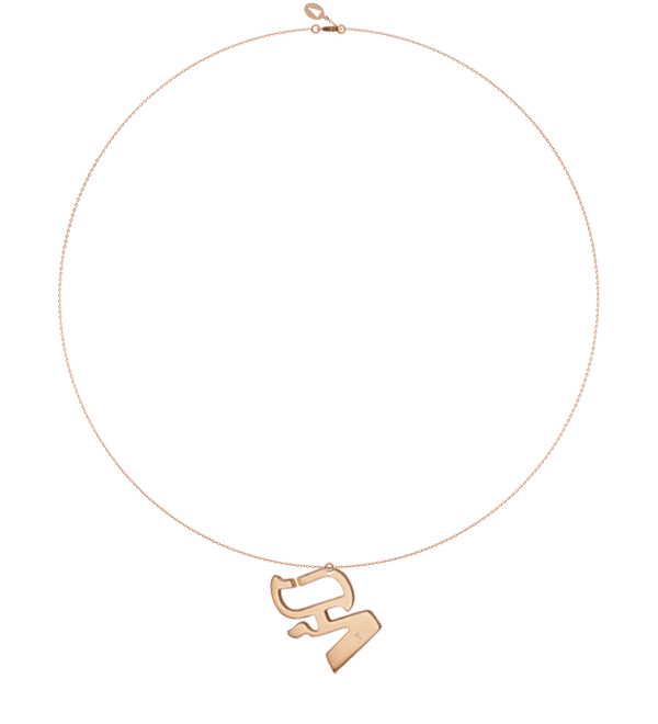 L21R - Collier pendentif TSADIK - lettre hebraïque - Or 18k ©AARON KALI