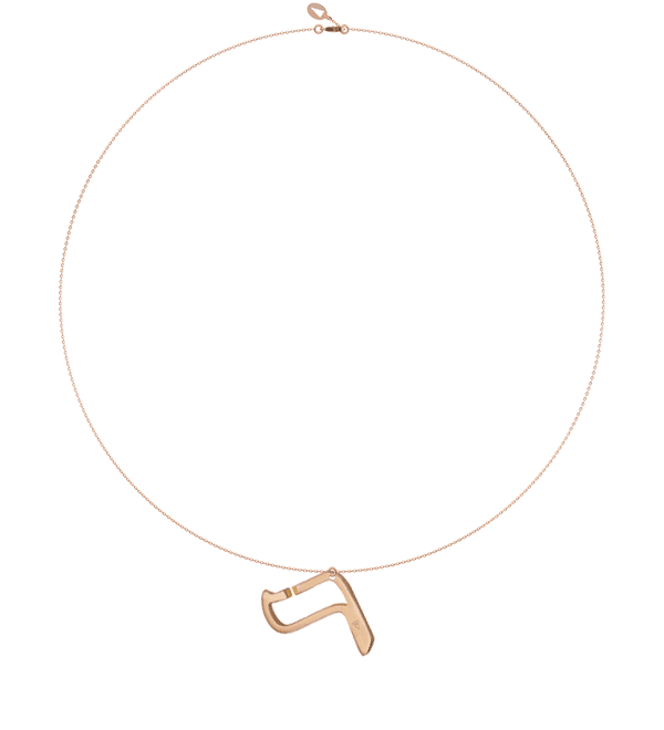 L23R - Collier pendentif RESH - lettre hebraïque - Or 18k ©AARON KALI