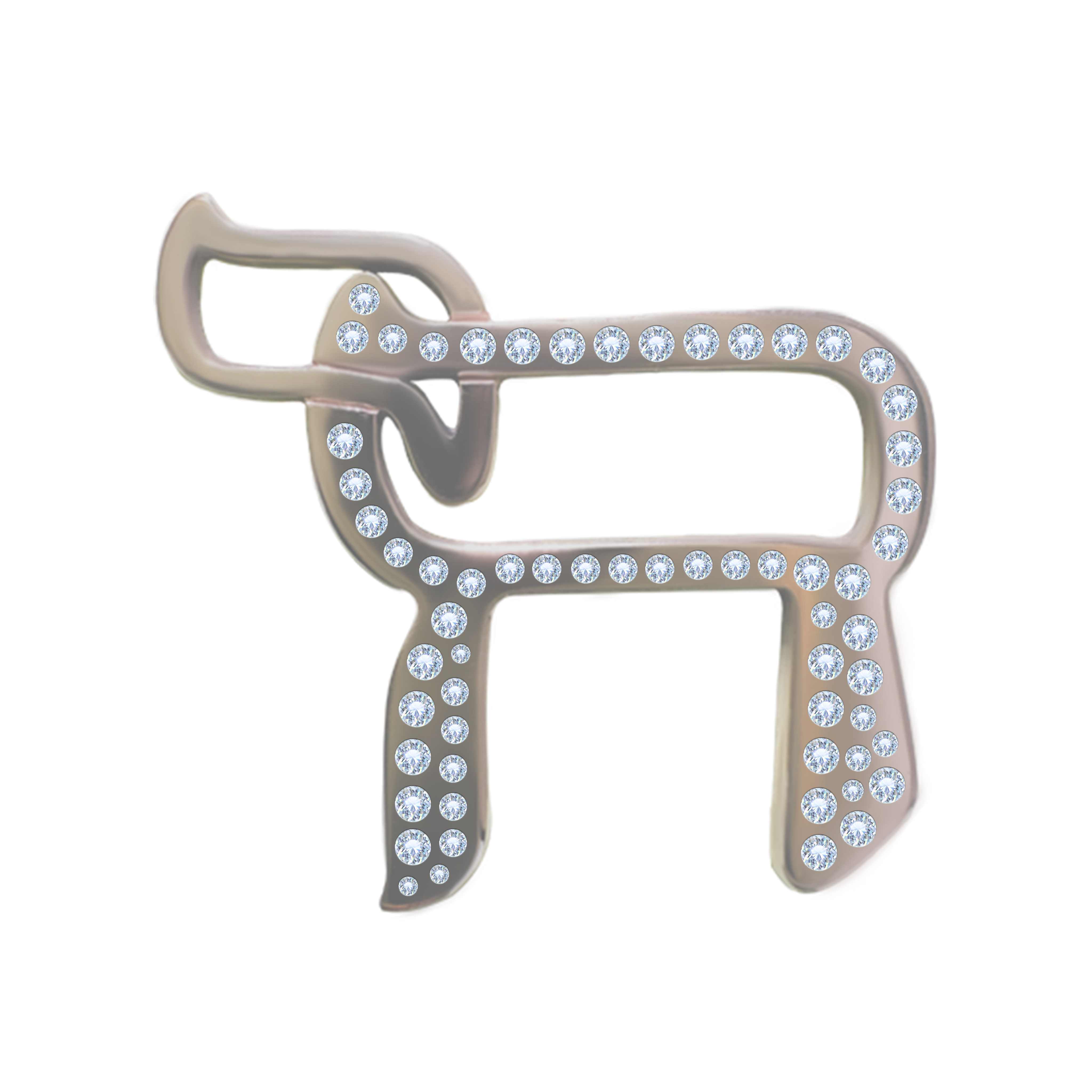 Pendentif Haï en Or 18 carats pavé de Diamants