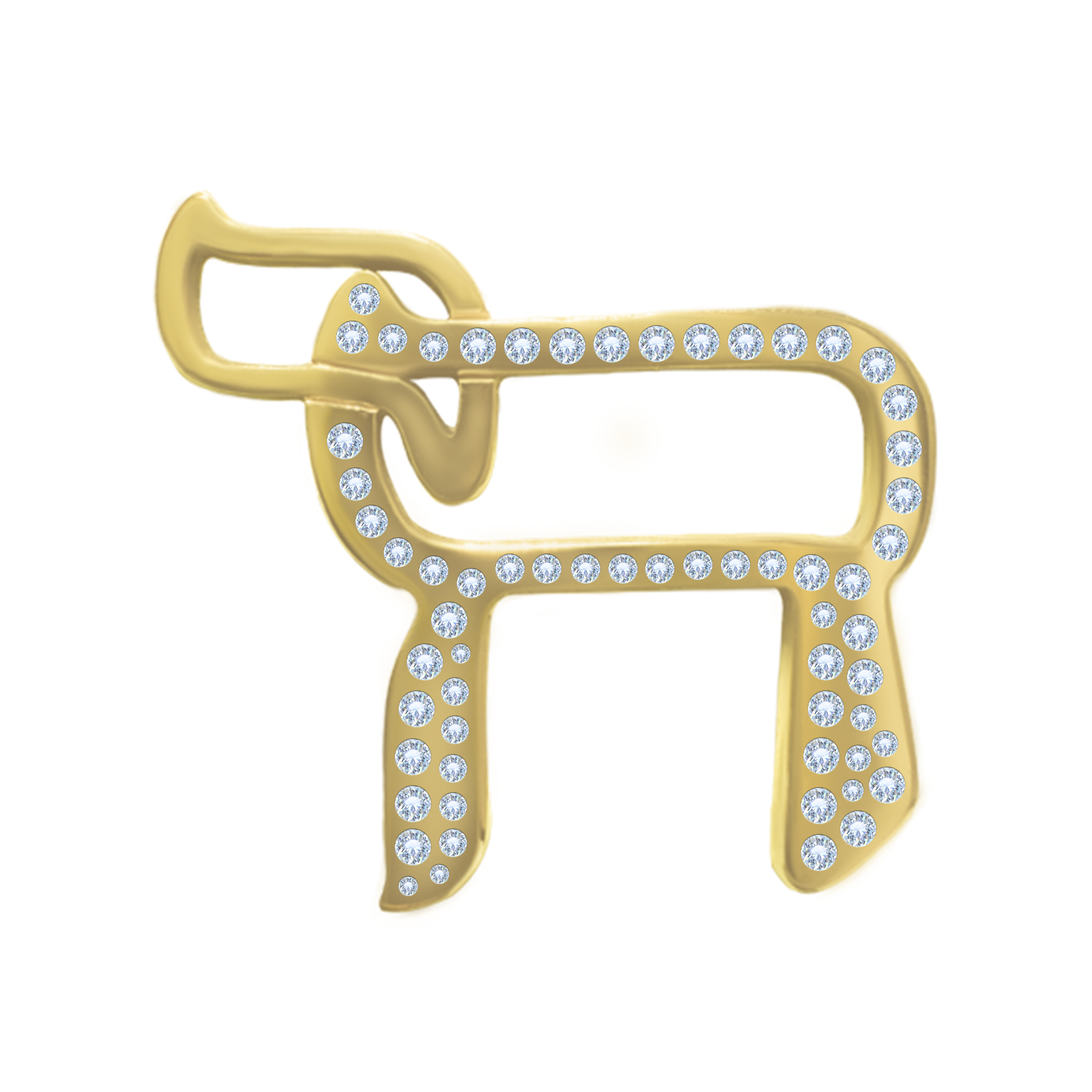 Pendentif Haï en Or 18 carats pavé de Diamants