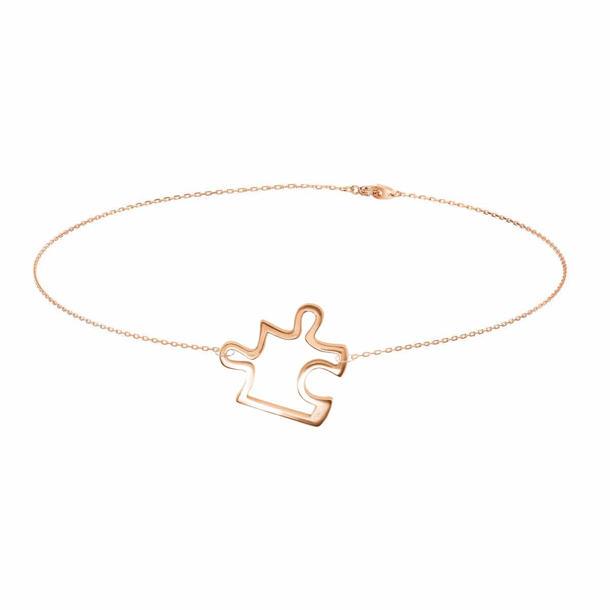 Puzzle me, bracelet en or Rose 18 carats - collection puzzle - Bracelet Chaine homme - femme - personnalisable ©AARON KALI