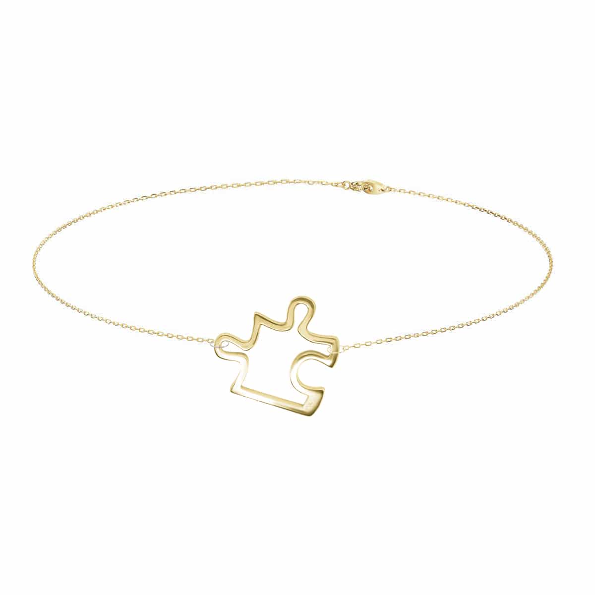 Puzzle me, bracelet en or Jaune 18 carats - collection puzzle - Bracelet Chaine homme - femme - personnalisable ©AARON KALI