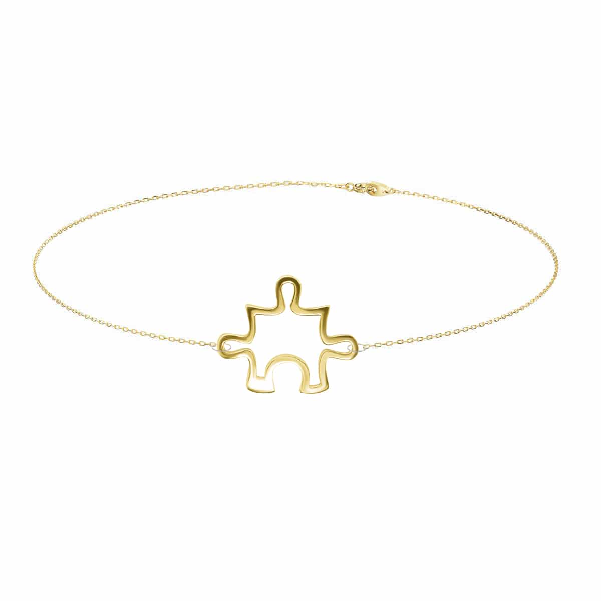 Puzzle You, bracelet en or Jaune 18 carats - collection puzzle - Bracelet Chaine homme - femme - personnalisable ©AARON KALI