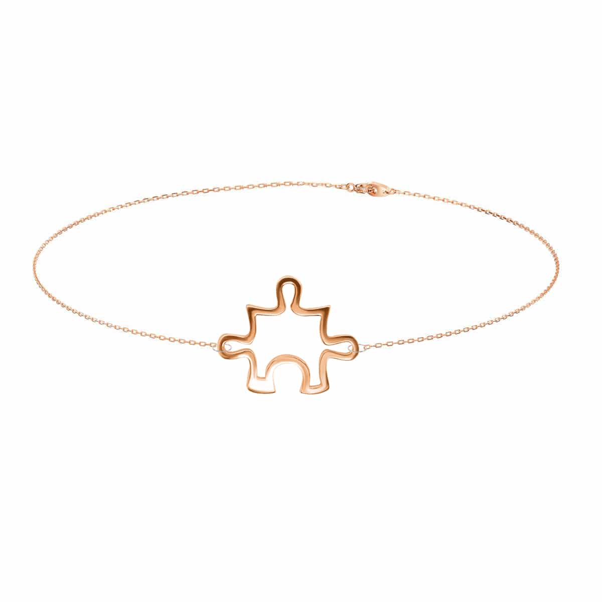 Puzzle You, bracelet en or Rose18 carats - collection puzzle - Bracelet Chaine homme - femme - personnalisable ©AARON KALI
