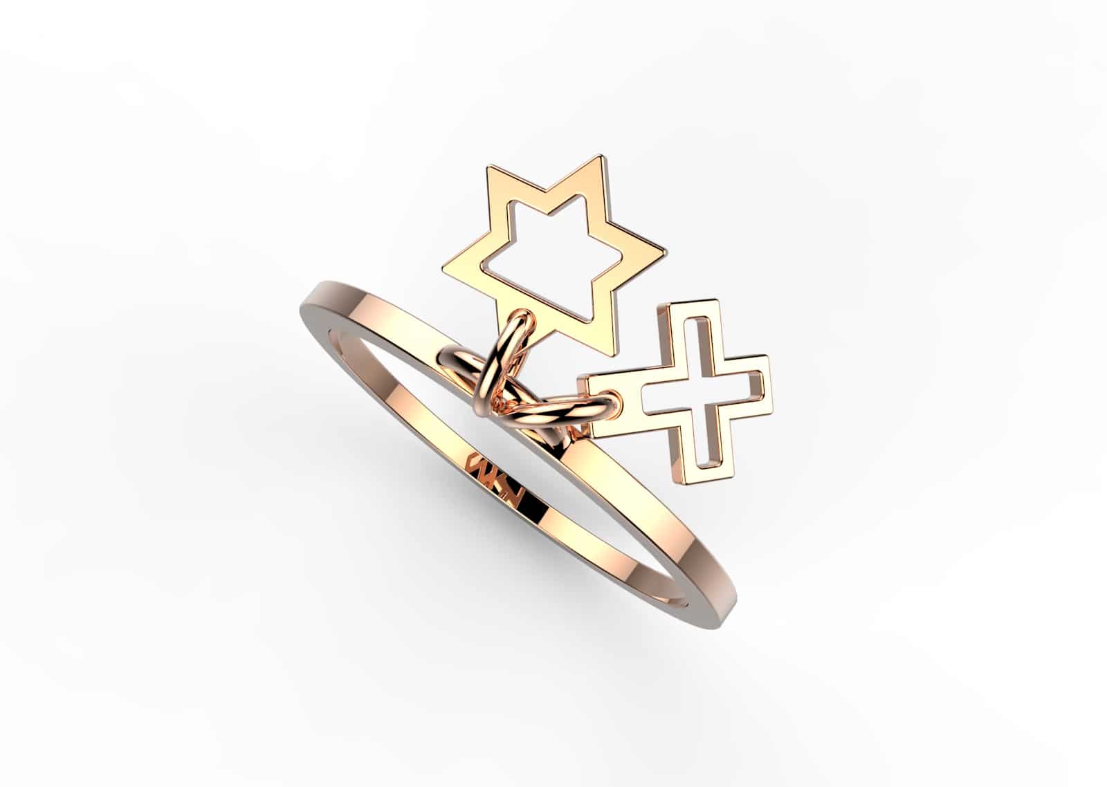 Bague Magen David & Sainte Croix