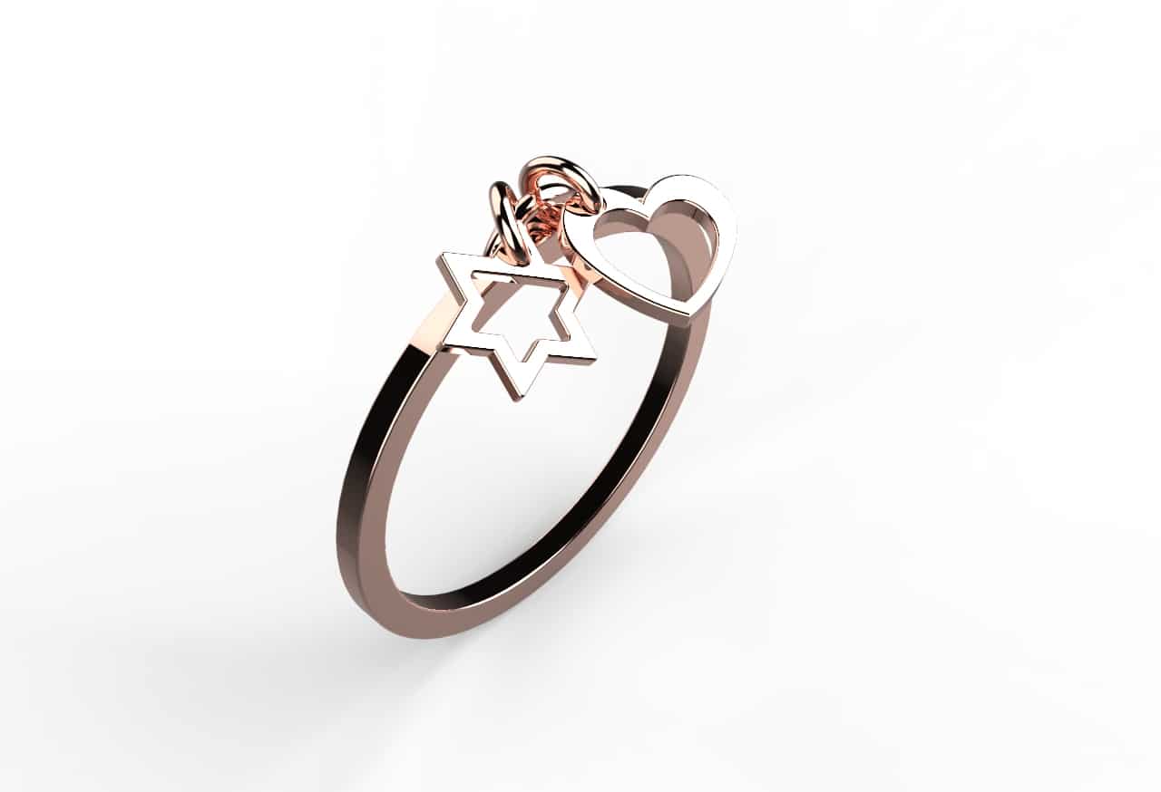 Bague Magen David & Coeur