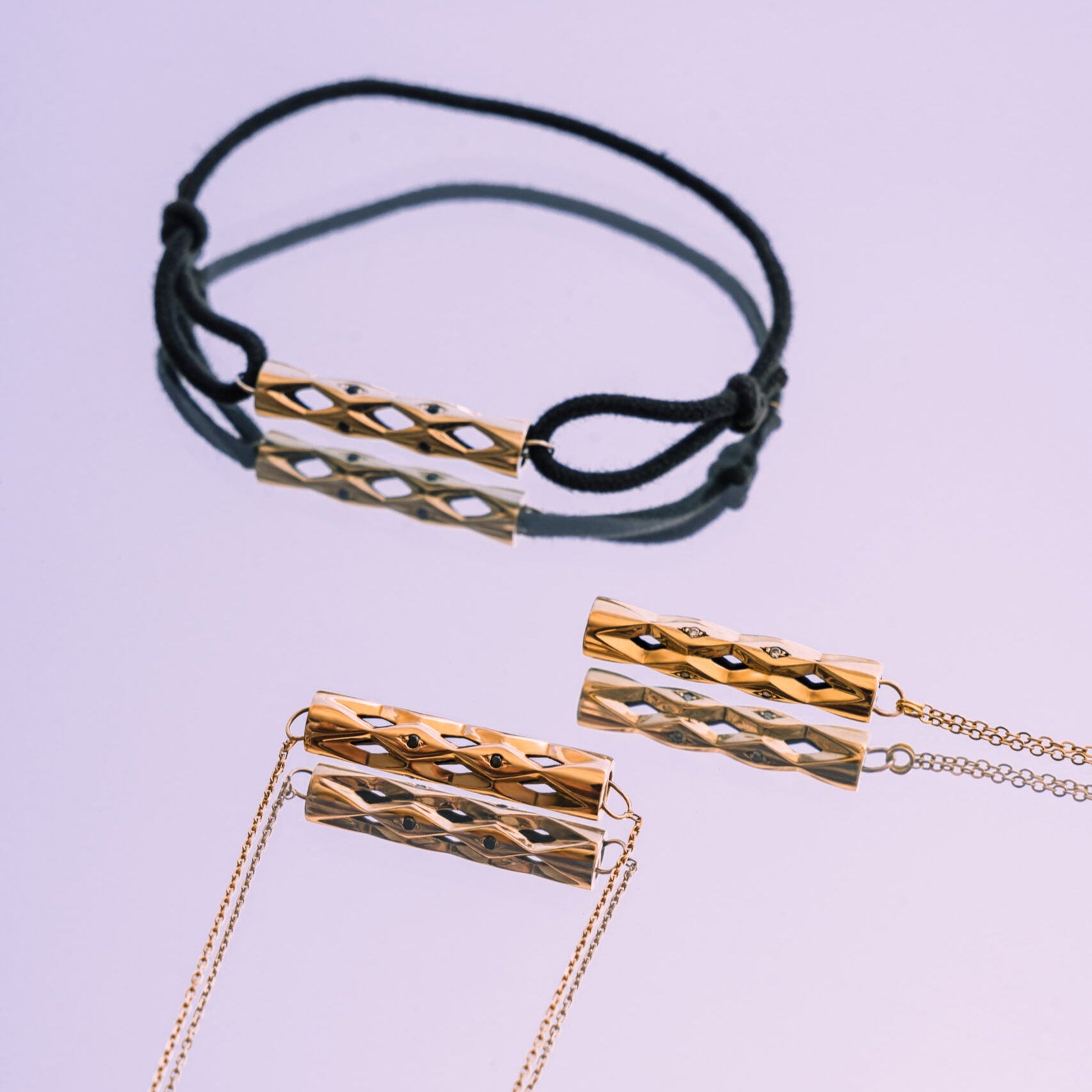 Totem Necklace in White Gold and Precious Stones