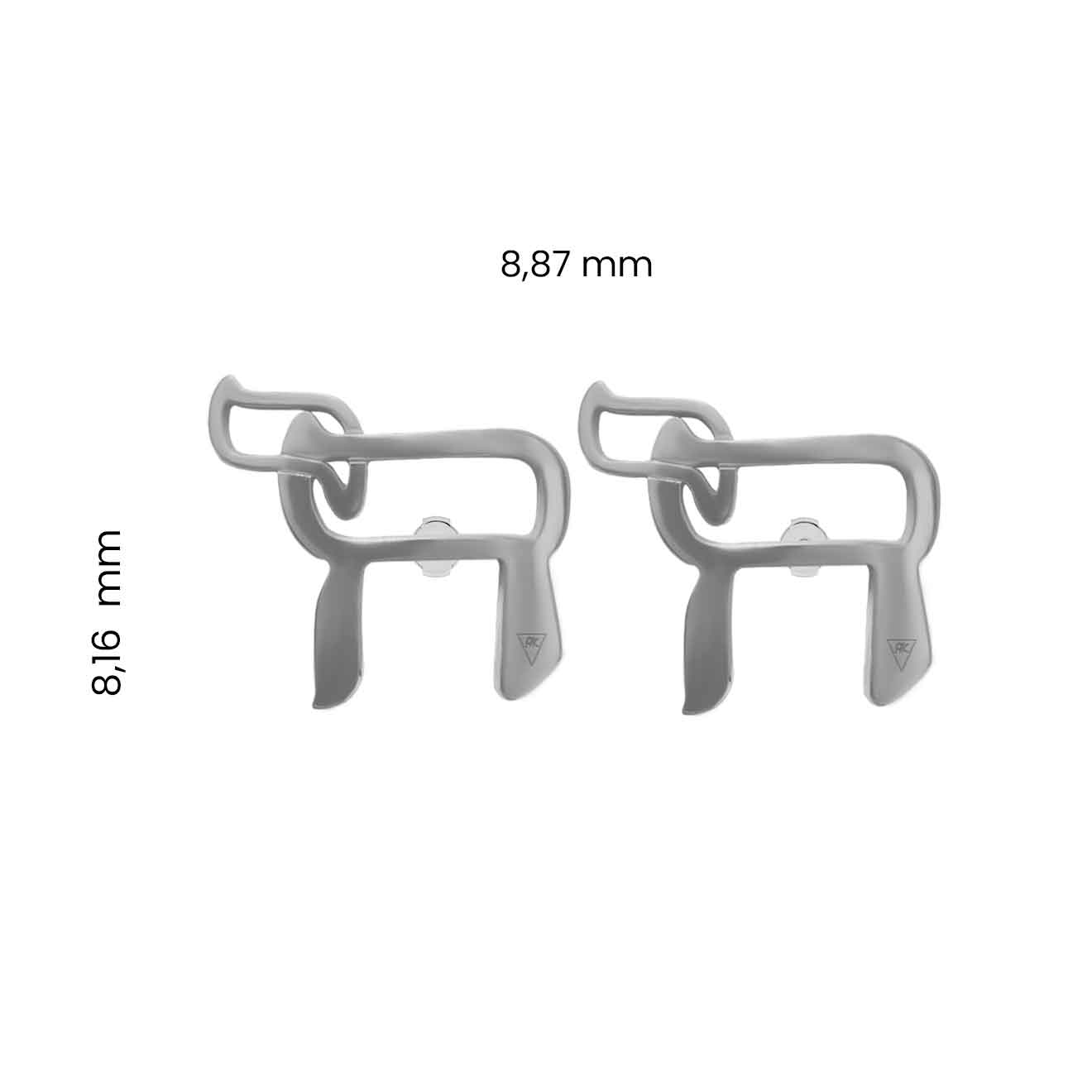 Boucle d'Oreille Haï avec diamant serti clos en Argent (la paire)
