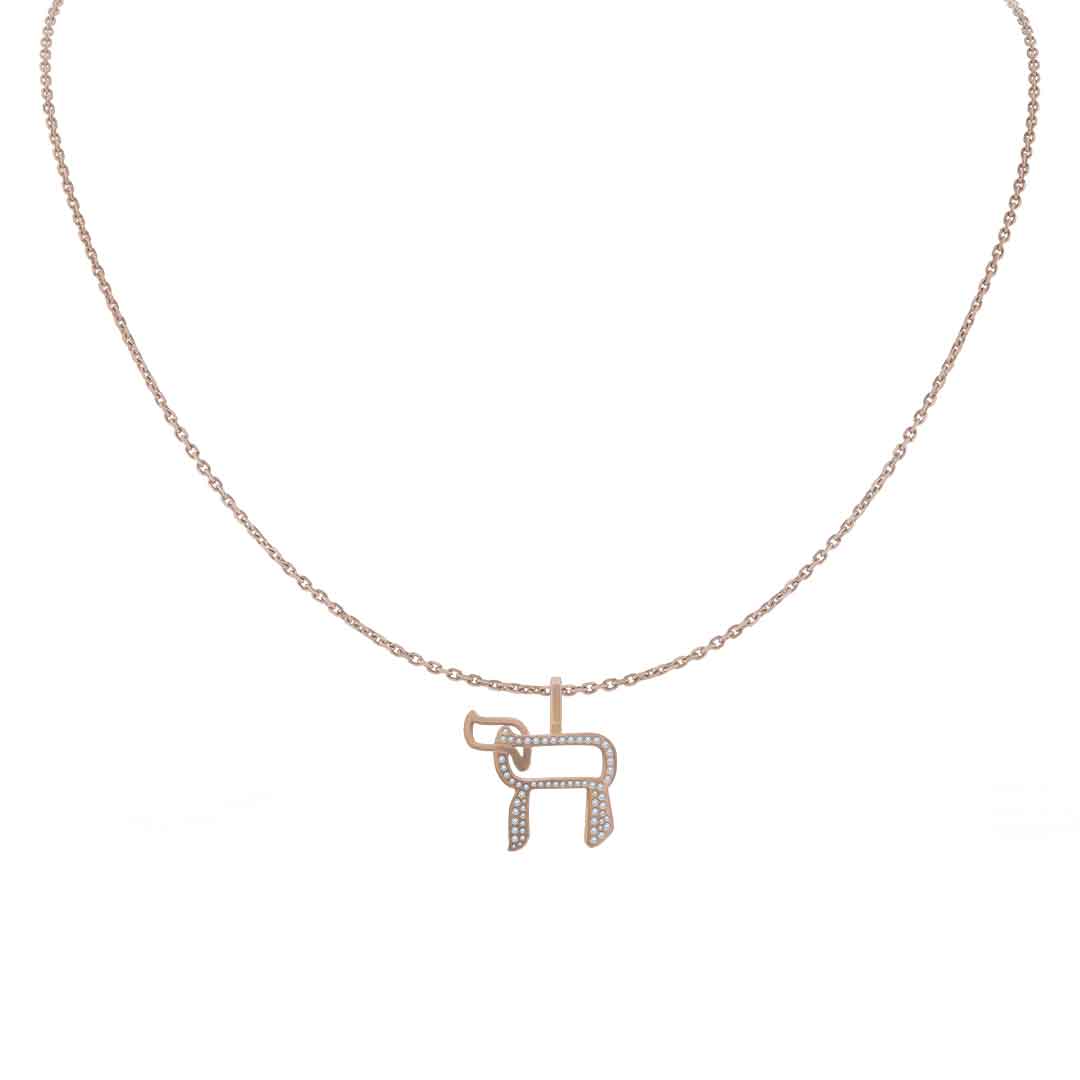 Collier Haï pavé de Diamants sur chaîne en Or 18 carats
