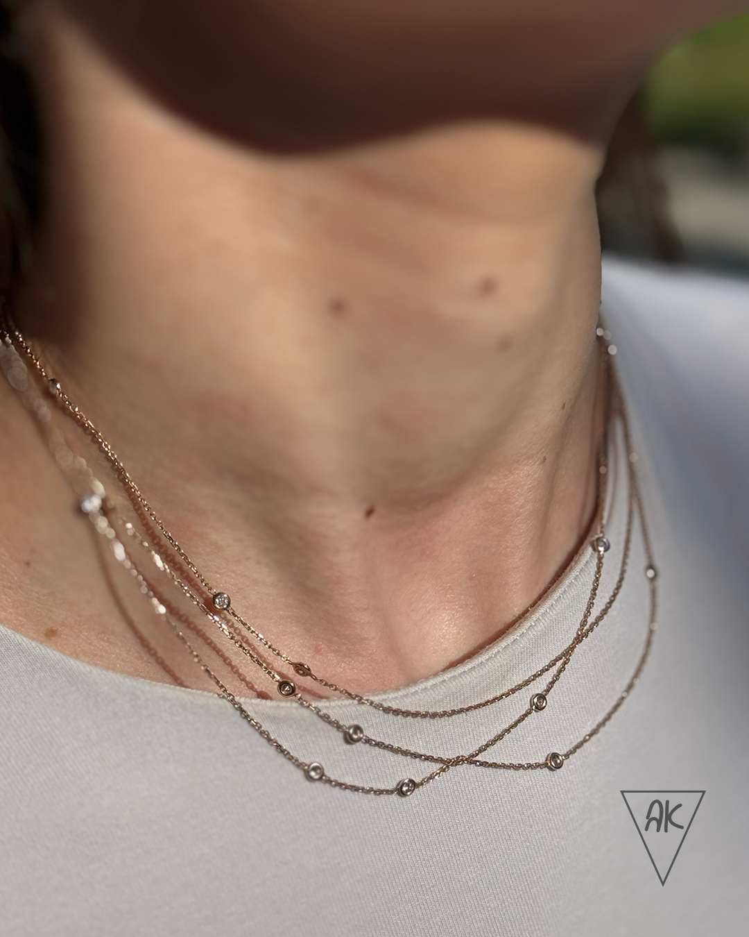 Sautoir or 18k & diamants – 4 portés en un seul bijou