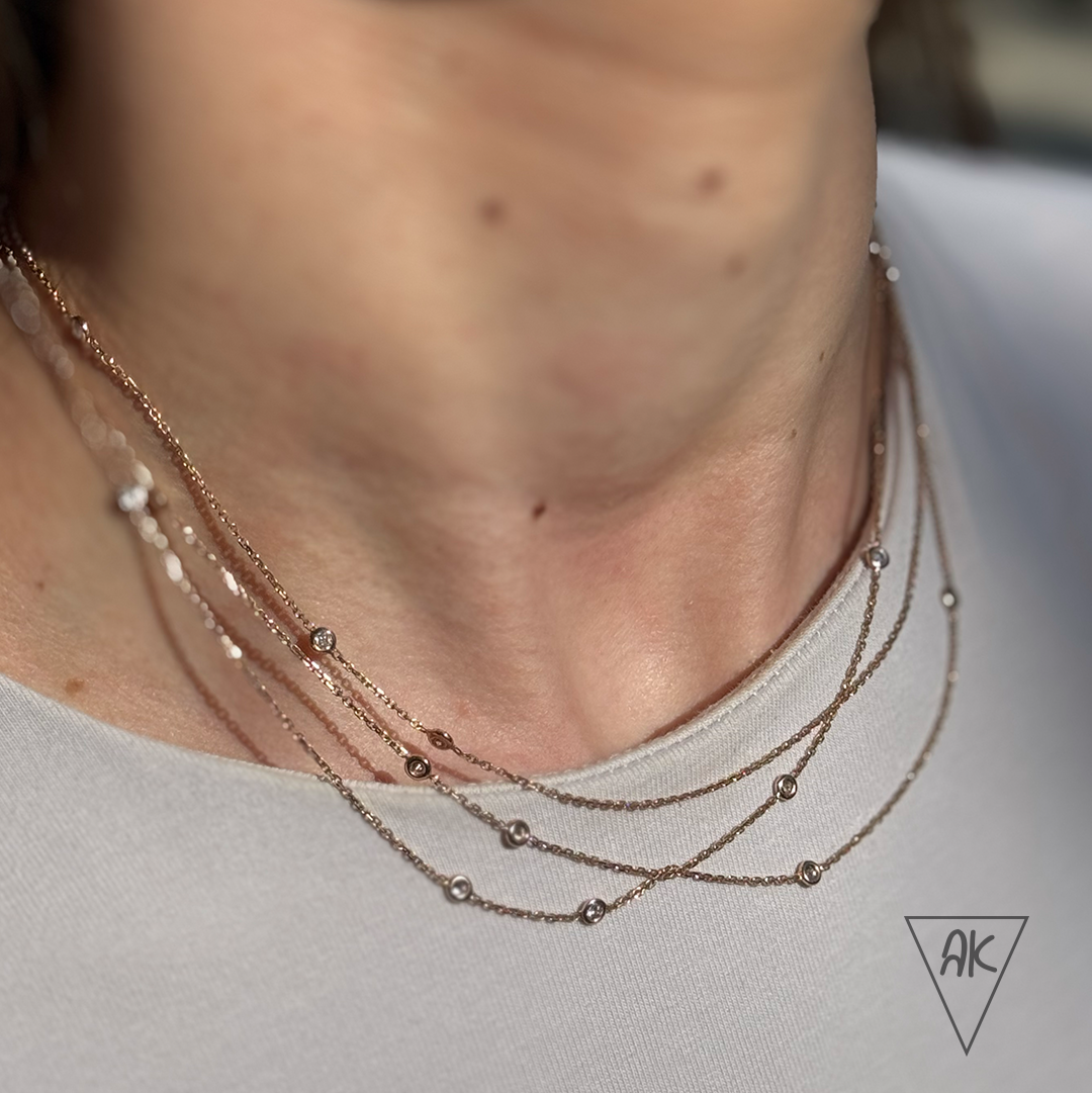 Sautoir or 18k & diamants – 4 portés en un seul bijou