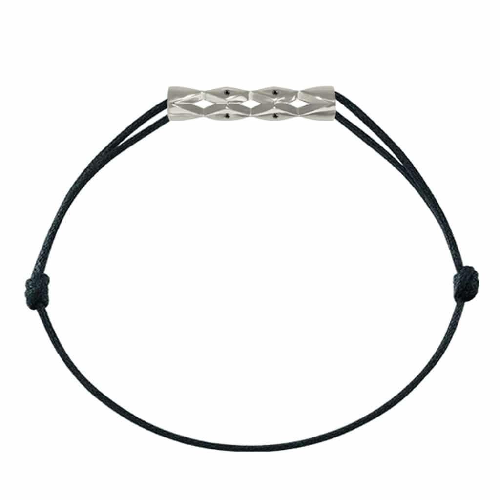 Bracelet Totem Or Gris cordon noir