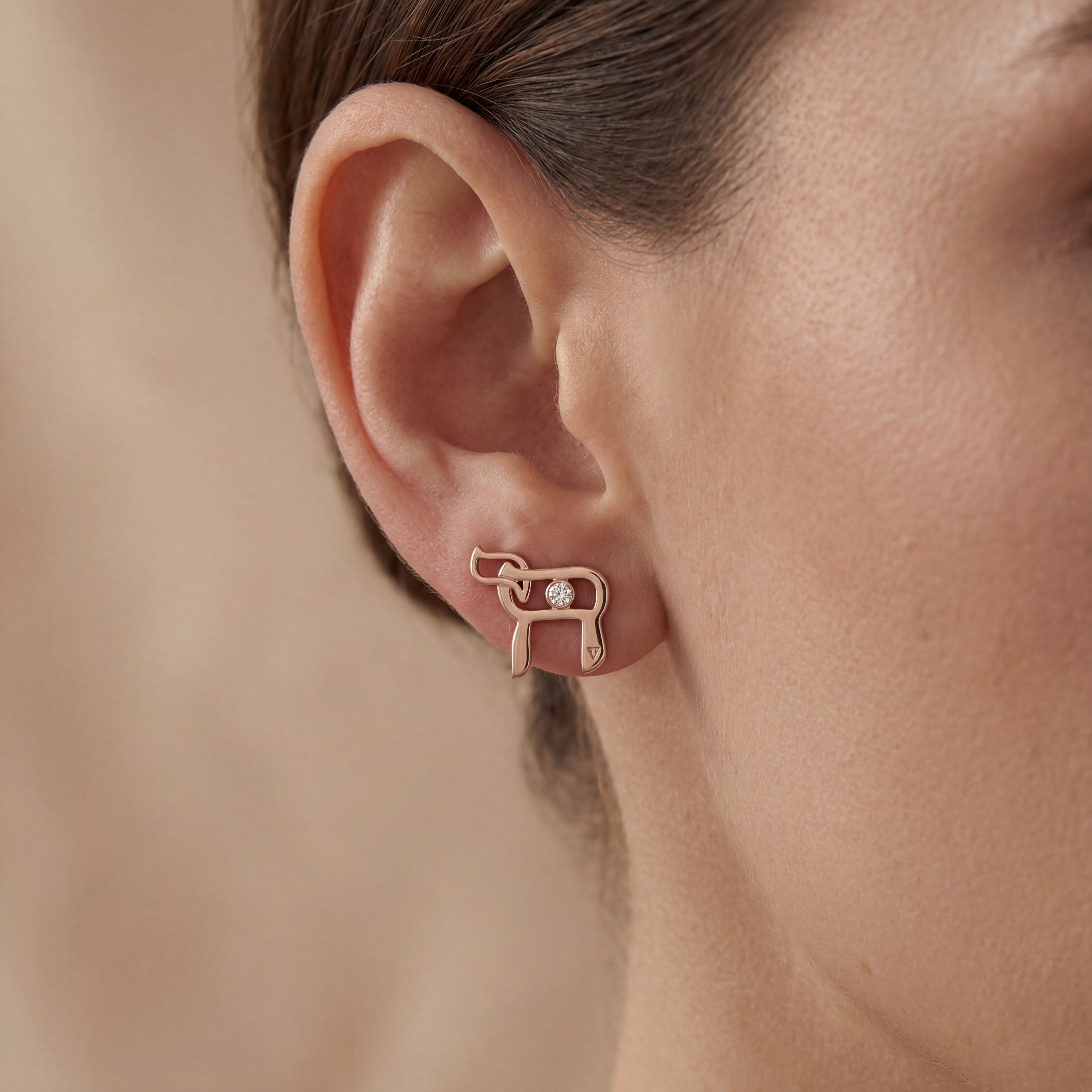 Boucles d'Oreilles Haï (Chai) or 18k