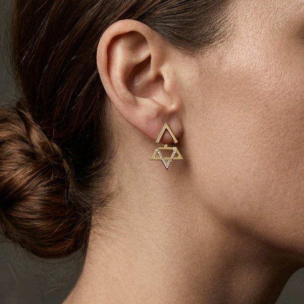 Boucles d'oreilles Maguen David or 18k Invisibles | Aaron Kali