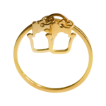 Bague Main de la paix Kalligraphes, une superbe bague en or 18 carats arborant le symbole de 'La Vie' (Haï) et le Maguen David.