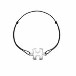 Puzzle US, bracelet en or Gris 18 carats - collection puzzle - Bracelet sur cordon homme - femme - personnalisable ©AARON KALI