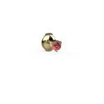 Puce Boucles d'oreille TOTEM - Or Jaune 18 carats avec rubis - ©AARON KALI