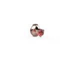 Puce Boucles d'oreille TOTEM - Or Rose 18 carats avec rubis - ©AARON KALI