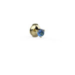 Puce Boucles d'oreille TOTEM - Or Jaune 18 carats avec Saphir Bleu - ©AARON KALI