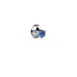 Puce Boucles d'oreille TOTEM - Or Gris 18 carats avec Saphir Bleu - ©AARON KALI