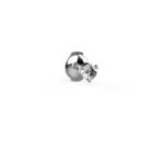 Puce Boucle d'oreille TOTEM - Or Gris 18 carats avec diamant blanc - ©AARON KALI