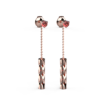 Paire Boucles d'oreille TOTEM - Or Rose 18 carats avec rubis - ©AARON KALI